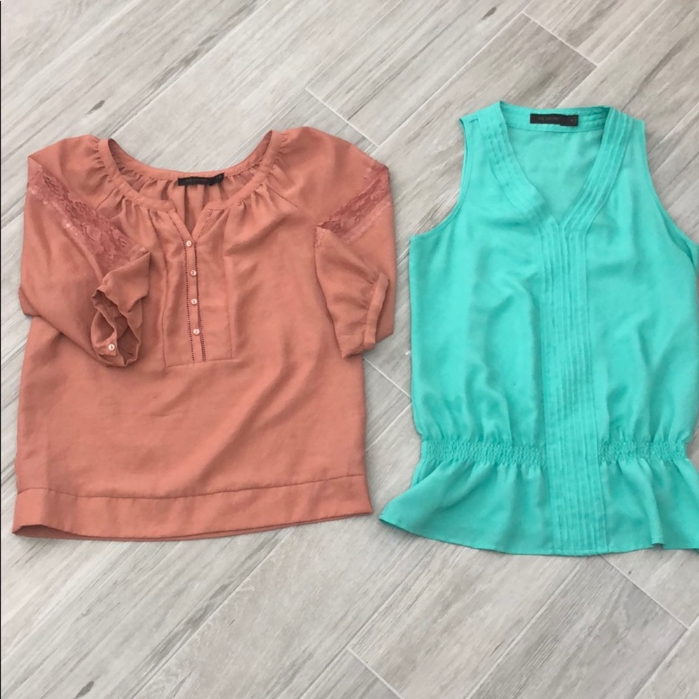 Peach and Teal spring and summer blouses